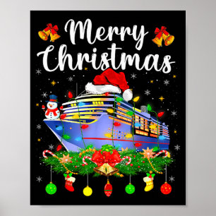 メリークルーズメリークリスマス クリスマスイルミネーション サンタ クルーズ船 クリスマス ポスター