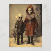 メリークレプマス不気味骨格ゴシックヴィンテージ ポストカード (正面)
