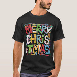 メリークールクリスマス文字グラフィティアート Tシャツ