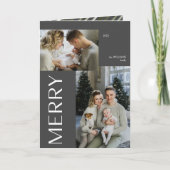 メリーグモダンレイ2フォトクリスマスホリデー折り畳み カード (正面)