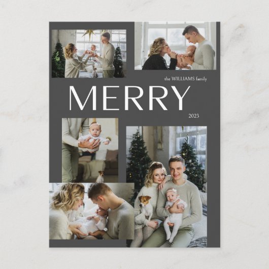 メリーグモダンレイ5フォトクリスマス シーズンポストカード (正面)