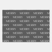 メリーグモダンレストライプイ写真クリスマスホリデー ラッピングペーパーシート (正面2)