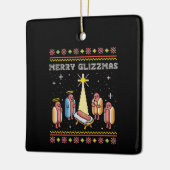 メリーグリズマス アグリー クリスマス ホットドッグ クリスマス セラミックオーナメント (左)