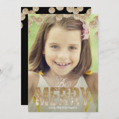 メリーグリッターホリデーカード – 金ゴールド シーズンカード (正面/裏面)