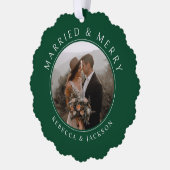 メリーグ結婚したリー結婚の写真 オーナメントカード (左)