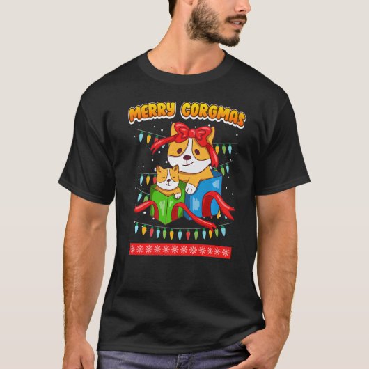メリーコーグマス コーギー犬 プレミアム_1 Tシャツ (正面)