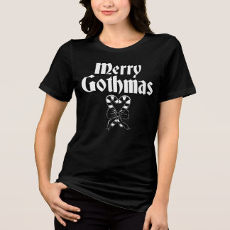メリーゴスマス 黒と白のキャンディケインハート トライブレンドTシャツ