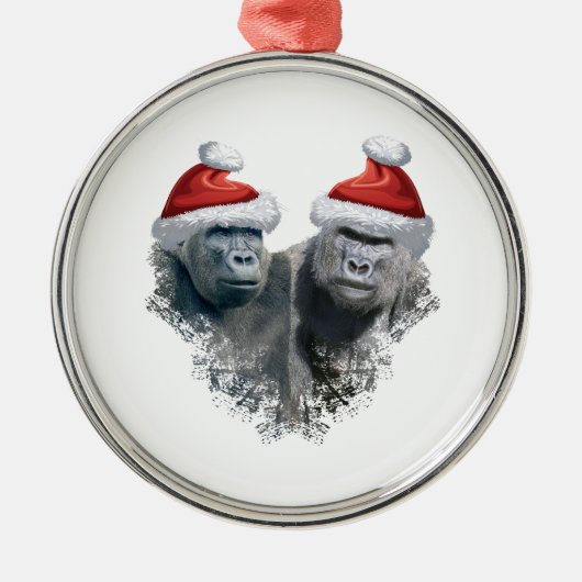 メリーゴリラクリスマス メタルオーナメント (正面)