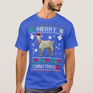 メリーゴートマスクリスマスヤギ愛好家の醜いクリスマス Tシャツ