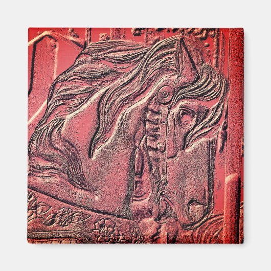 メリーゴーラウンドの馬アート マグネット (正面)