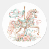 メリーゴーラウンドの馬ステッカー ラウンドシール (正面)