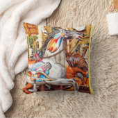 メリーゴーランドの色彩の鮮やかな子馬の回転木馬シリーズ34 クッション (ブランケット)