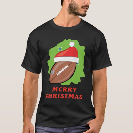 メリーサッカーのクリスマスおもしろい- Tシャツ (正面)