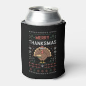 メリーサンクスマス クリスマス 感謝祭 七面鳥 缶クーラー (缶正面)