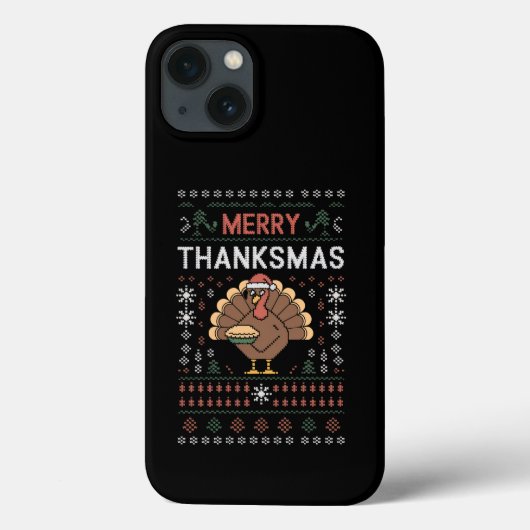 メリーサンクスマス クリスマス 感謝祭 七面鳥 Case-Mate iPhoneケース (裏面)