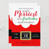 メリーサンタおもしろいクリスマスパーティー 招待状 (正面/裏面)