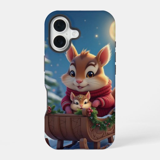 メリーシマリスChristmas iPhone 16ケース (裏面)