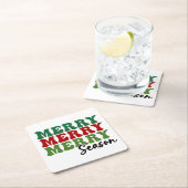 メリーシメリーーズ – レトロホリデーアート スクエアペーパーコースター (インサイチュ)