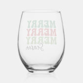 メリーシメリーーズ – レトロホリデーアート ステムなしワイングラス (裏面)