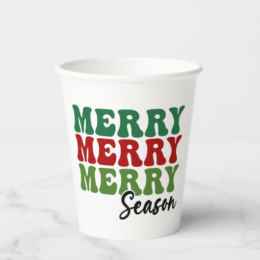 メリーシメリーーズ – レトロホリデーアート 紙コップ (正面)