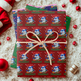 メリーシャークマスサンタシャークラバークリスマス ラッピングペーパーシート