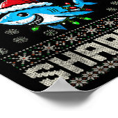 メリーシャークマスシャーククリスマス醜いクリスマスキッズシャール ポスター (角)