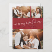 メリーシンプルクリスマス写真コラージュ シーズンカード (正面)