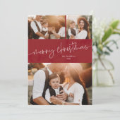 メリーシンプルクリスマス写真コラージュ シーズンカード (スタンド正面)