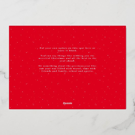 メリーシンプルクリスマス写真一家 箔シーズンカード (裏面)