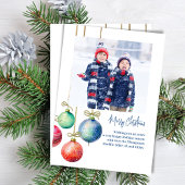 メリーシンプルクリスマス写真水カラーオーナメント シーズンカード
