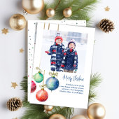 メリーシンプルクリスマス水カラーオーナメント写真 シーズンカード