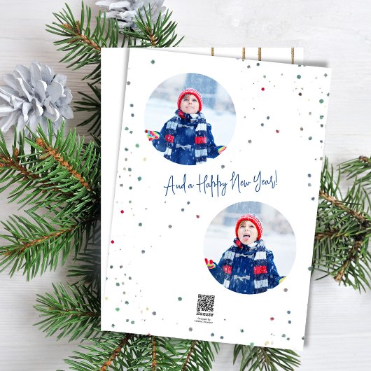 メリーシンプルクリスマス水カラーオーナメント写真 シーズンカード