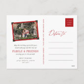 メリーシンプルスクリスマスモダン脚光クラシック写真 シーズンポストカード (裏面)