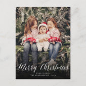 メリーシンプルスクリスマスモダン脚光クラシック写真 シーズンポストカード (正面)