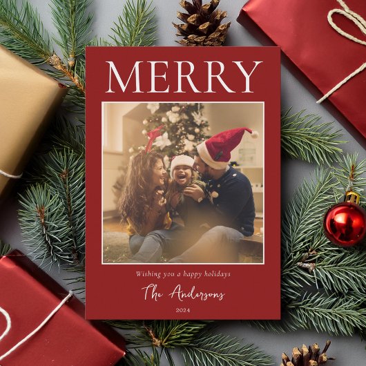 メリーシンプルモダンミニマル写真 シーズンカード