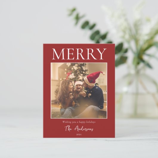 メリーシンプルモダンミニマル写真 シーズンポストカード (スタンド正面)