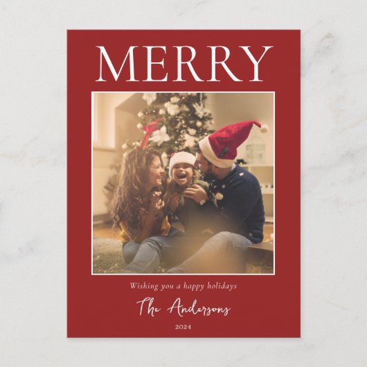 メリーシンプルモダンミニマル写真 シーズンポストカード (正面)