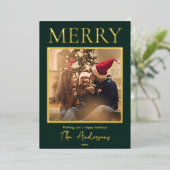 メリーシンプルモダンミニマル写真 箔シーズンカード (立ち正面)