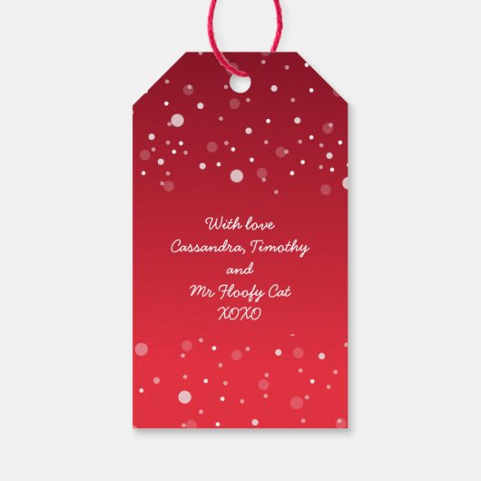 メリージョラボカフロオクリスマスブックフラッドレッド ギフトタグ (裏面)