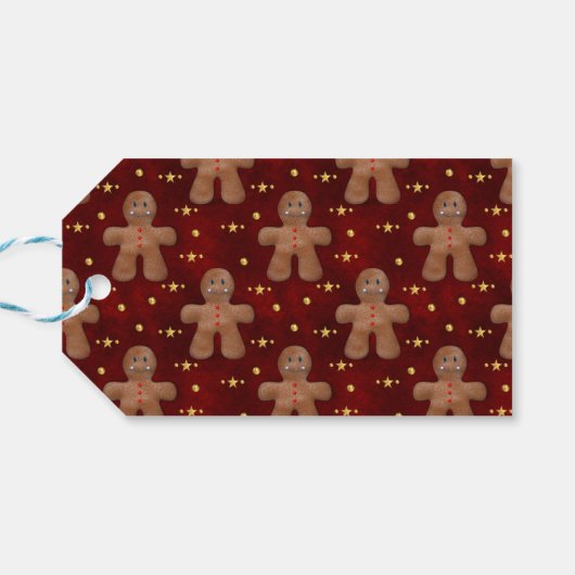 メリージンジャーブレッドマンと星クリスマス ギフトタグ (裏面横)
