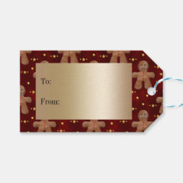 メリージンジャーブレッドマンと星クリスマス ギフトタグ