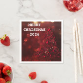 メリースタイリッシュクリスマスハッピーホリデー2026 スタンダードカクテルナプキン (インサイチュ)