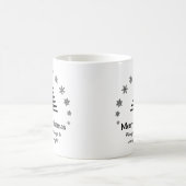 メリースタイリッシュクリスマス白黒のクリスマスツリー コーヒーマグカップ (中央)