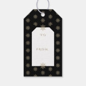 メリースタイリッシュクリスマス黒金ゴールドスノーフレーク ギフトタグ (裏面)