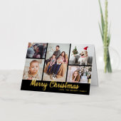 メリースタイリッシュクリスマス5フォトコラージュ実在 箔シーズンカード (正面)