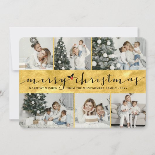 メリースタイリッシュスフェイククリスマス金箔6枚の写真 シーズンカード (正面)