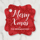 メリースノーフレークラベル赤 フェイバータグ (正面)