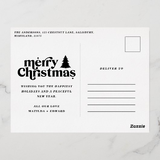 メリータイポグラフィ写真 箔シーズンポストカード (裏面)