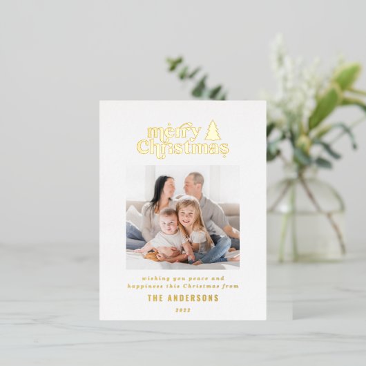 メリータイポグラフィ写真 箔シーズンポストカード (立ち正面)