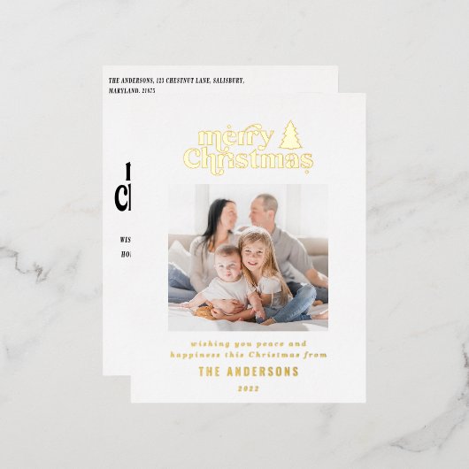 メリータイポグラフィ写真 箔シーズンポストカード (正面/裏面)